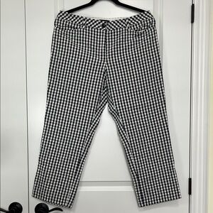 Lands' End Women's Navy and White Checkered Capris